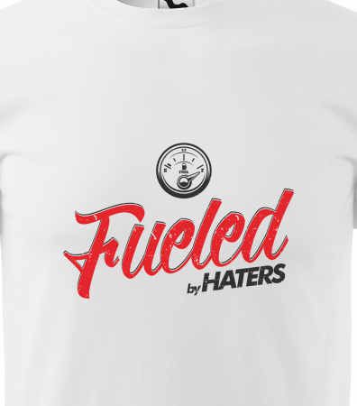 Tricou alb/negru cu mesaj, Fueled by Haters [1]
