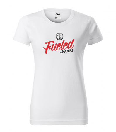 Mesaje sarcastice - Tricou alb/negru cu mesaj, Fueled by Haters