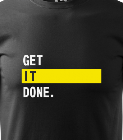 Tricou alb/negru cu mesaj, Get it Done [1]