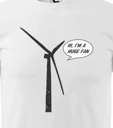 Tricou alb/negru cu mesaj, Hi. Im a Huge Fan [1]