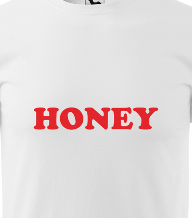Tricou alb/negru cu mesaj, Honey [1]