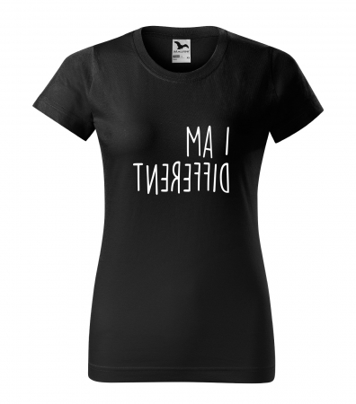 Mesaje motivationale - Tricou alb/negru cu mesaj, I Am Different