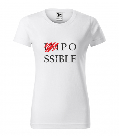 Mesaje sarcastice - Tricou alb/negru cu mesaj, IM-Possible