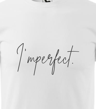 Tricou alb/negru cu mesaj, Imperfect [1]