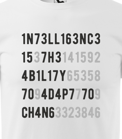 Tricou alb/negru cu mesaj, Intelligence Is The... [1]