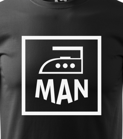 Tricou alb/negru cu mesaj, Iron Man [1]