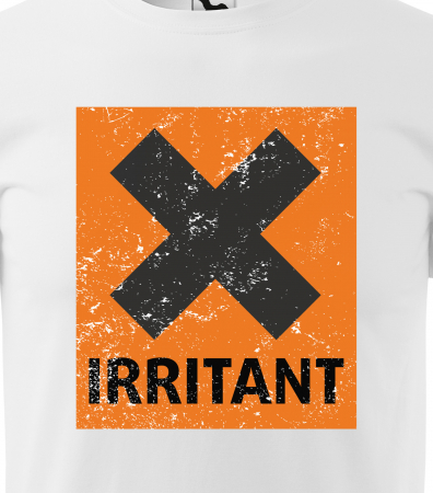 Tricou alb/negru cu mesaj, Irritant [1]