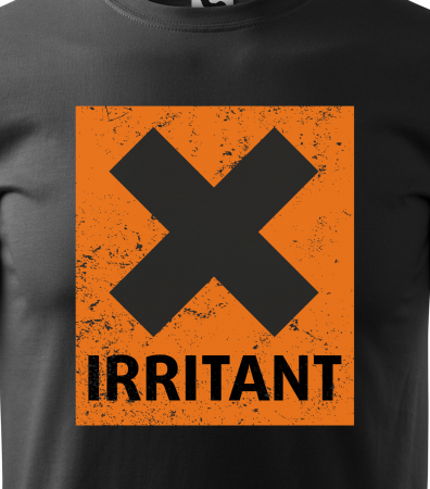 Tricou alb/negru cu mesaj, Irritant [1]