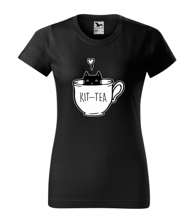 Mesaje animale - Tricou alb/negru cu mesaj, Kit-Tea