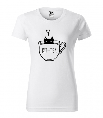 Mesaje animale - Tricou alb/negru cu mesaj, Kit-Tea