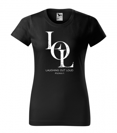 Mesaje sarcastice - Tricou alb/negru cu mesaj, LOL Laughing Out Loud