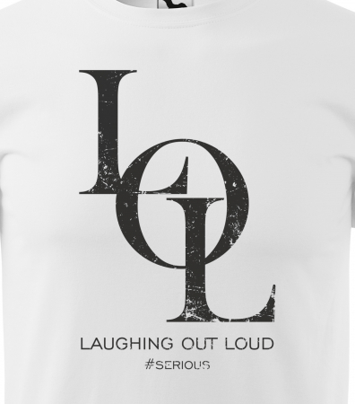 Tricou alb/negru cu mesaj, LOL Laughing Out Loud [1]