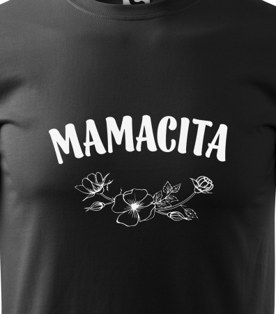 Tricou alb/negru cu mesaj, Mamacita [1]