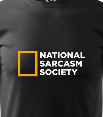 Tricou alb/negru cu mesaj, National Sarcasm Society [1]