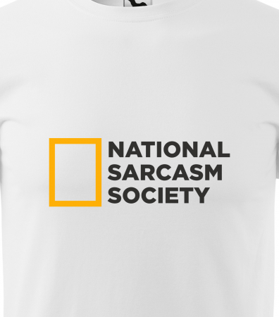 Tricou alb/negru cu mesaj, National Sarcasm Society [1]