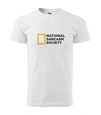 Tricouri cu mesaj - Tricou alb/negru cu mesaj, National Sarcasm Society