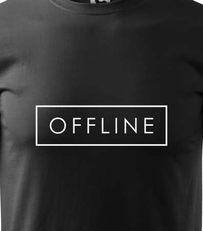 Tricou alb/negru cu mesaj, Offline [1]