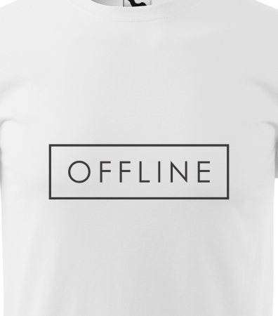 Tricou alb/negru cu mesaj, Offline [1]