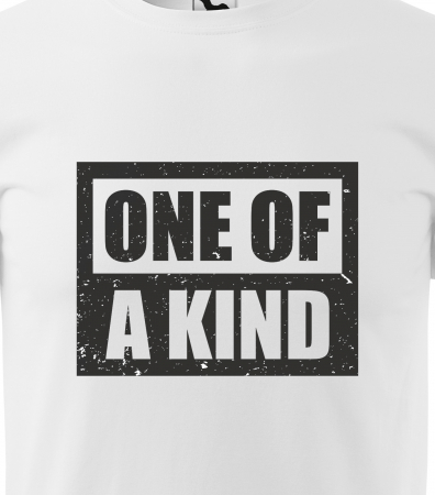 Tricou alb/negru cu mesaj, One of a Kind [1]