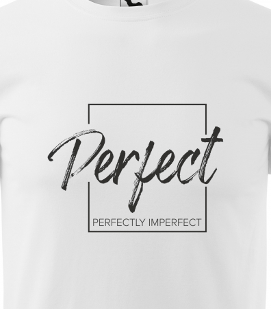 Tricou alb/negru cu mesaj, Perfect [1]