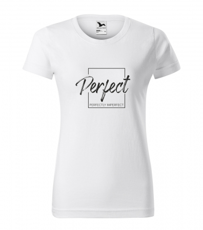 Mesaje motivationale - Tricou alb/negru cu mesaj, Perfect