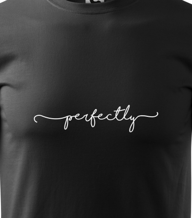 Tricou alb/negru cu mesaj, Perfectly [1]