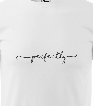 Tricou alb/negru cu mesaj, Perfectly [1]