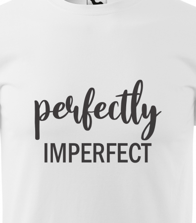 Tricou alb/negru cu mesaj, Perfectly Imperfect [1]