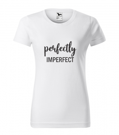 Mesaje motivationale - Tricou alb/negru cu mesaj, Perfectly Imperfect