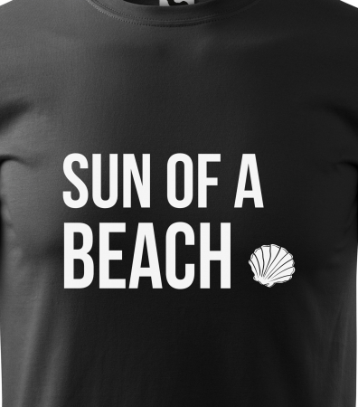 Tricou alb/negru cu mesaj, Sun of a Beach [1]