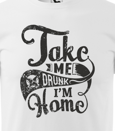 Tricou alb/negru cu mesaj, Take Me Home [1]