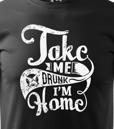 Tricou alb/negru cu mesaj, Take Me Home [1]
