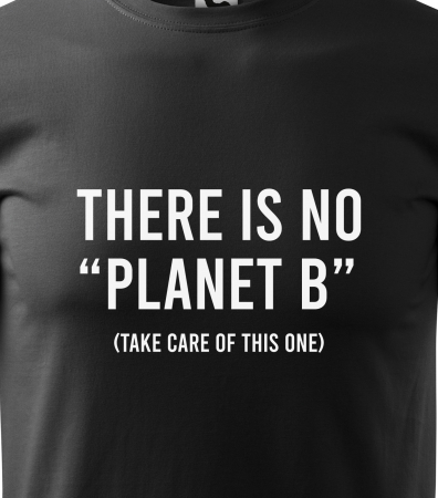 Tricou alb/negru cu mesaj, There is No Planet B [1]