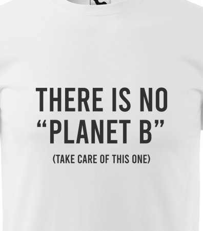 Tricou alb/negru cu mesaj, There is No Planet B [1]