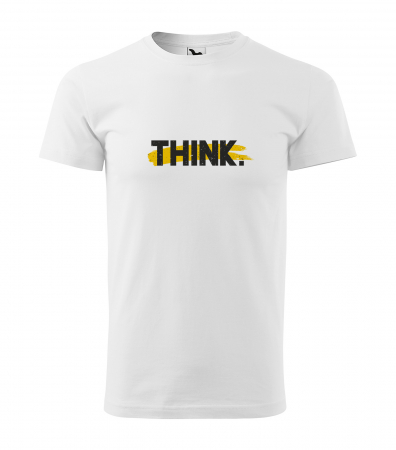 Tricouri cu mesaj - Tricou alb/negru cu mesaj, Think.