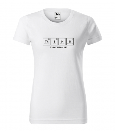 Mesaje sarcastice - Tricou alb/negru cu mesaj, Think is Not Illegal Yet