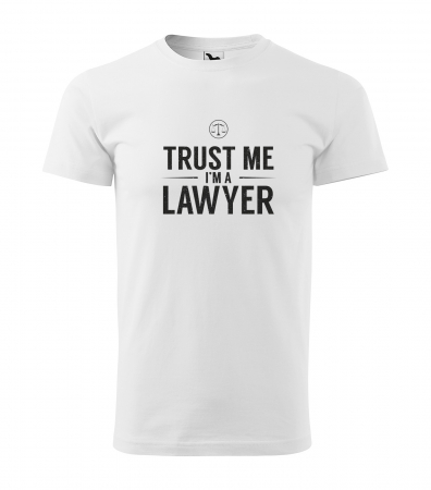 Mesaje inteligente - Tricou alb/negru cu mesaj, Trust Me. Im a Lawyer