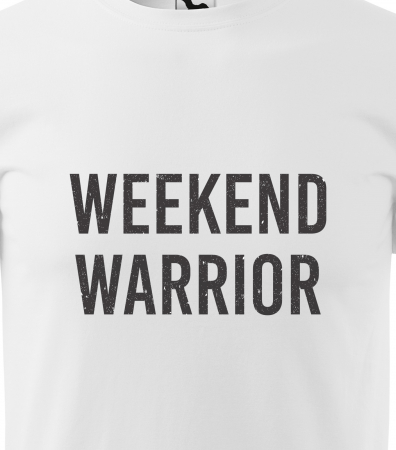 Tricou alb/negru cu mesaj, Weekend Warrior [1]