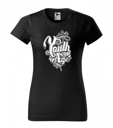 Mesaje inteligente - Tricou alb/negru cu mesaj, Youth Has no Age