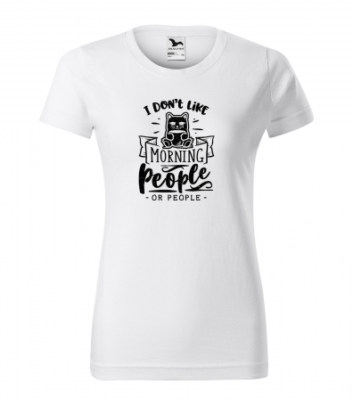 Mesaje sarcastice - Tricou cu mesaj haios anti-social, idee de cadou, I Dont Like Morning People, or People
