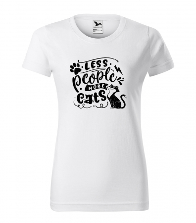 Mesaje sarcastice - Tricou cu mesaj haios anti-social, idee de cadou, Less People, More Cats
