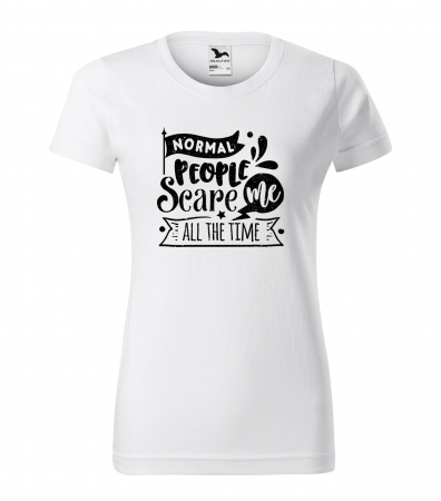 Mesaje sarcastice - Tricou cu mesaj haios anti-social, idee de cadou, Normal People Scare Me, All The Time
