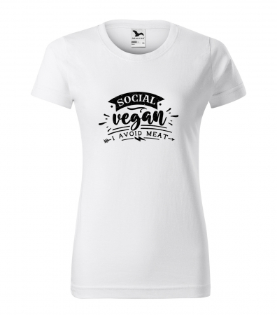 Mesaje sarcastice - Tricou cu mesaj haios anti-social, idee de cadou, Social Vegan, I Avoid Meat
