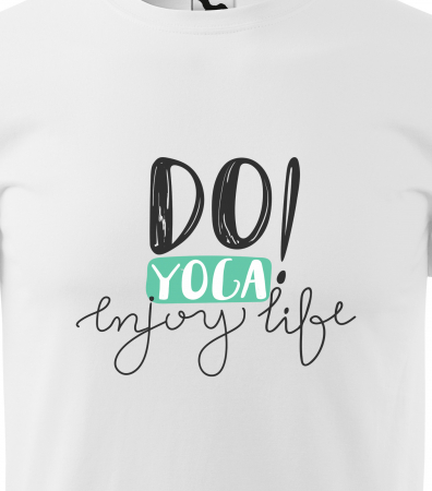 Tricou dama, idee de cadou, pentru pasionatii de yoga, Do Yoga Enjoy Life [1]