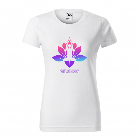 Tricouri yoga - Tricou dama, idee de cadou, pentru pasionatii de yoga, Quiet Your Mind Free Your Body