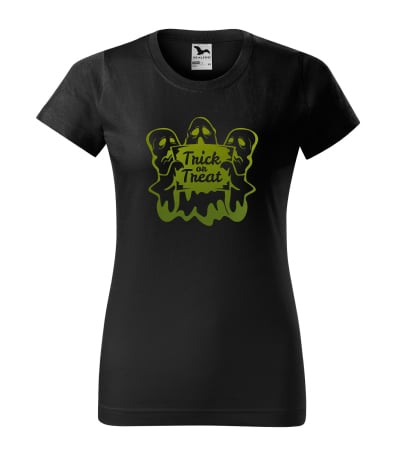 Halloween - Detaliu Tricou Halloween The Tree Ghosts (Fantome Copac) cu efect neon