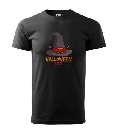 Halloween - Model imbracat in tricou Halloween Witch Party Hat pe fundal negru