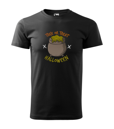 Model imbracat in tricou Halloween Trick or Treat Potion pe fundal negru [1]