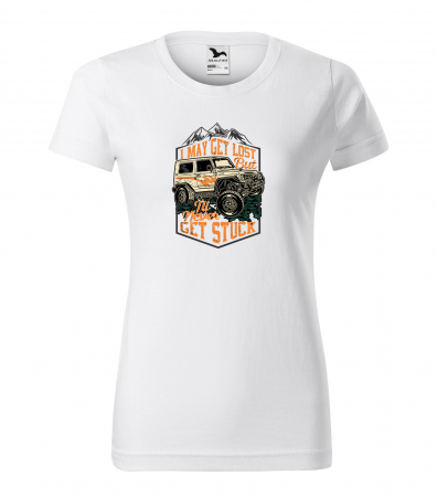 Tricouri offroad - Tricou, idee de cadou, pentru cei pasionati de offroad, May Get Lost, but Never Get Stuck