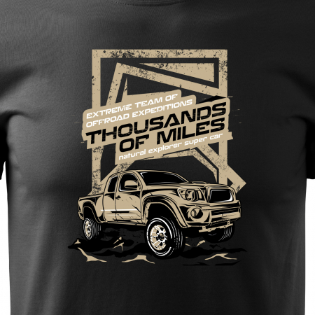 Tricou, idee de cadou, pentru cei pasionati de offroad, Thousands of Miles. Natural Explorer [1]
